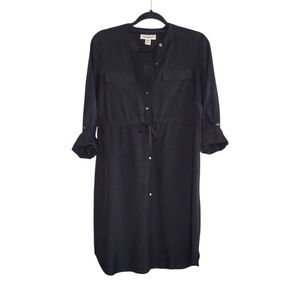 Motherhood Maternity Women's M Black Button Front Adjustable Waist Casual Dress